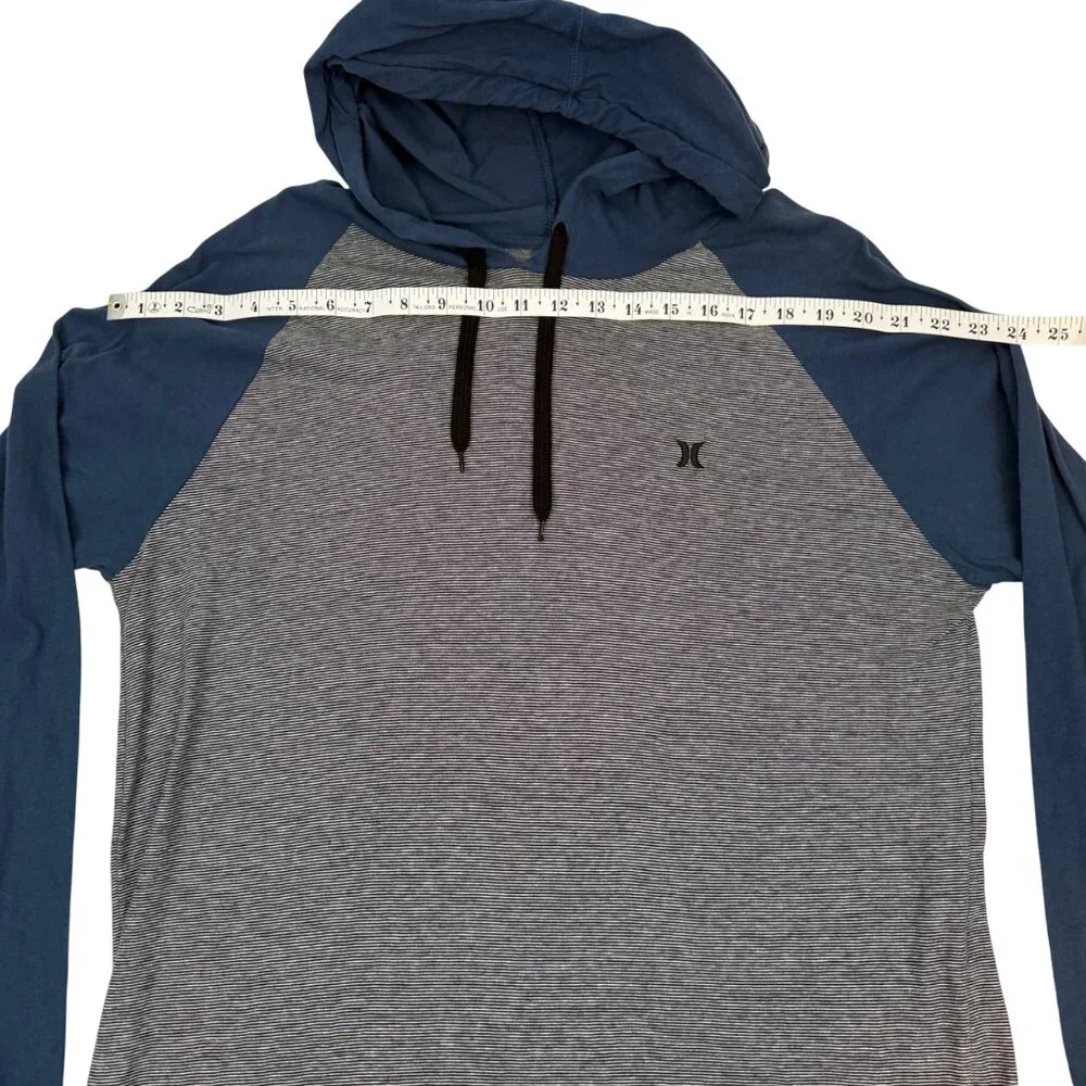 Hurley Hooded Henley Pullover Blue/Gray - Men's L - Picture 3 of 7